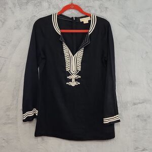 Michael Kors black linen tops size M